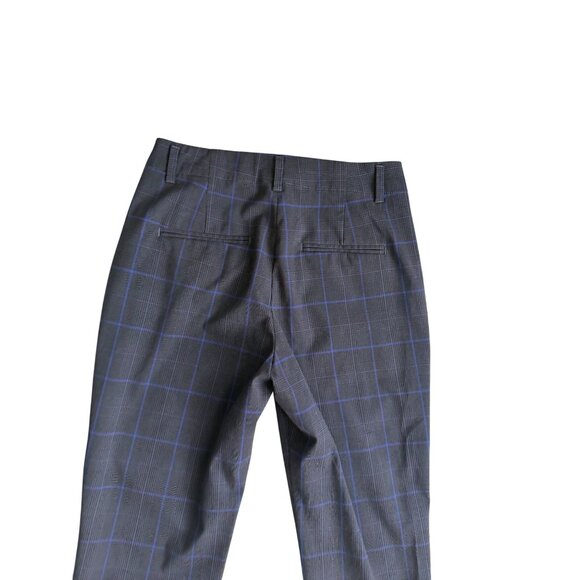 GAP Gray Blue Plaid high Rise Slim Taper Dress Pants Size 2 - Picture 2 of 9
